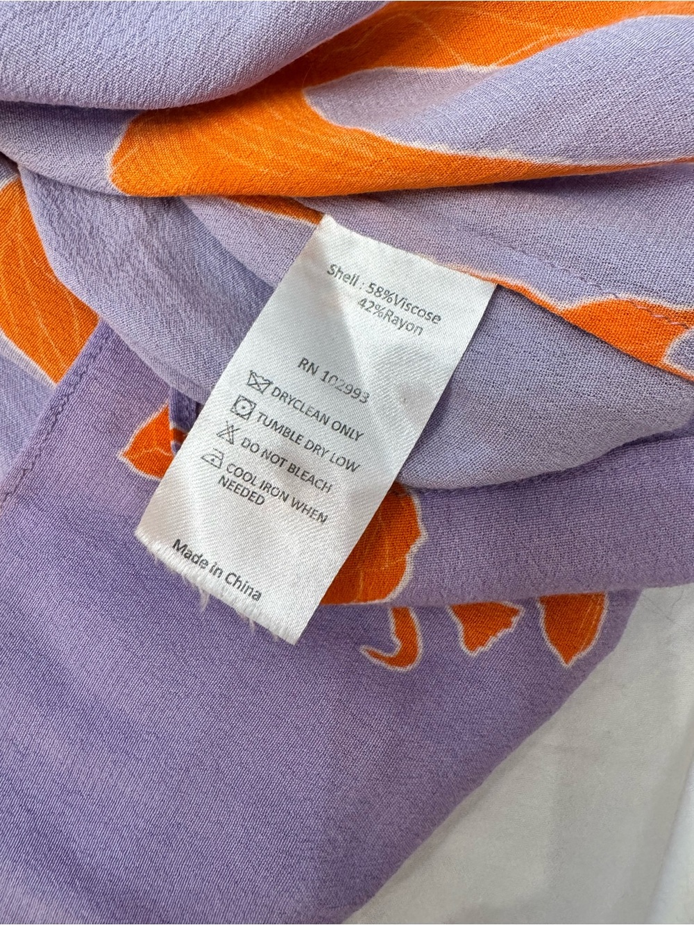 Thaikoon Lavender & Orange Floral V-Neck Midi Dress Sz 12 - Picture 10 of 10